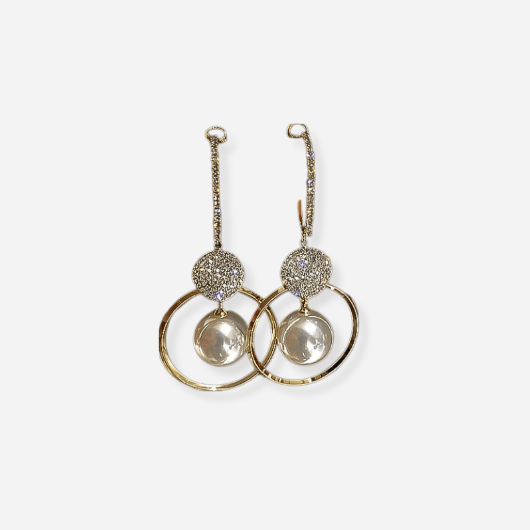 Zerra™ - Boucles d’oreilles de luxe avec perles de culture et zirconiums - L'Atelier de Fleure