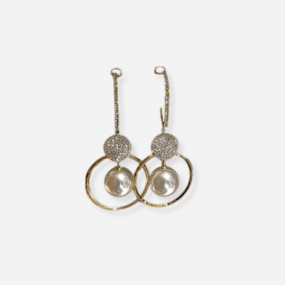 Zerra™ - Boucles d’oreilles de luxe avec perles de culture et zirconiums - L'Atelier de Fleure