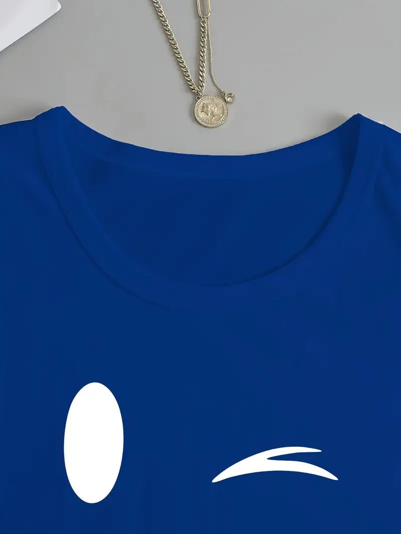 Odalina™ – T-shirt décontracté à imprimé sourire clin d’œil - L'Atelier de Fleure