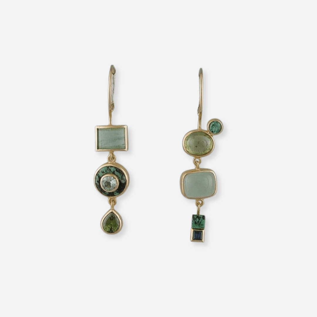 Émeraude™ - Boucles d’oreilles vintage vertes - L'Atelier de Fleure