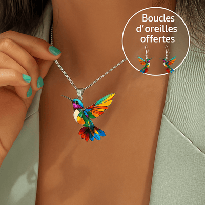 Lenoir™ - Collier colibri élégant + boucles d’oreilles assorties offertes - L'Atelier de Fleure