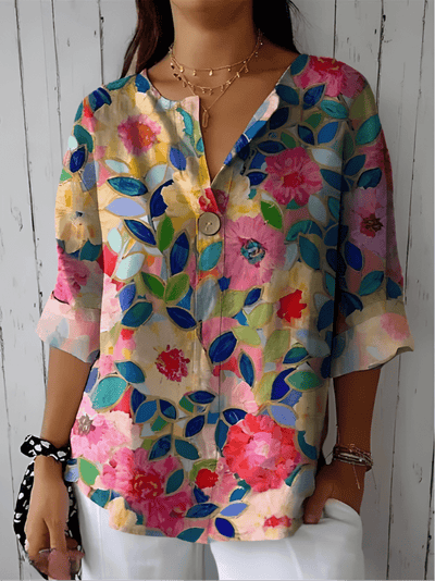 Arlene™ – Blouse fleurie élégante - L'Atelier de Fleure