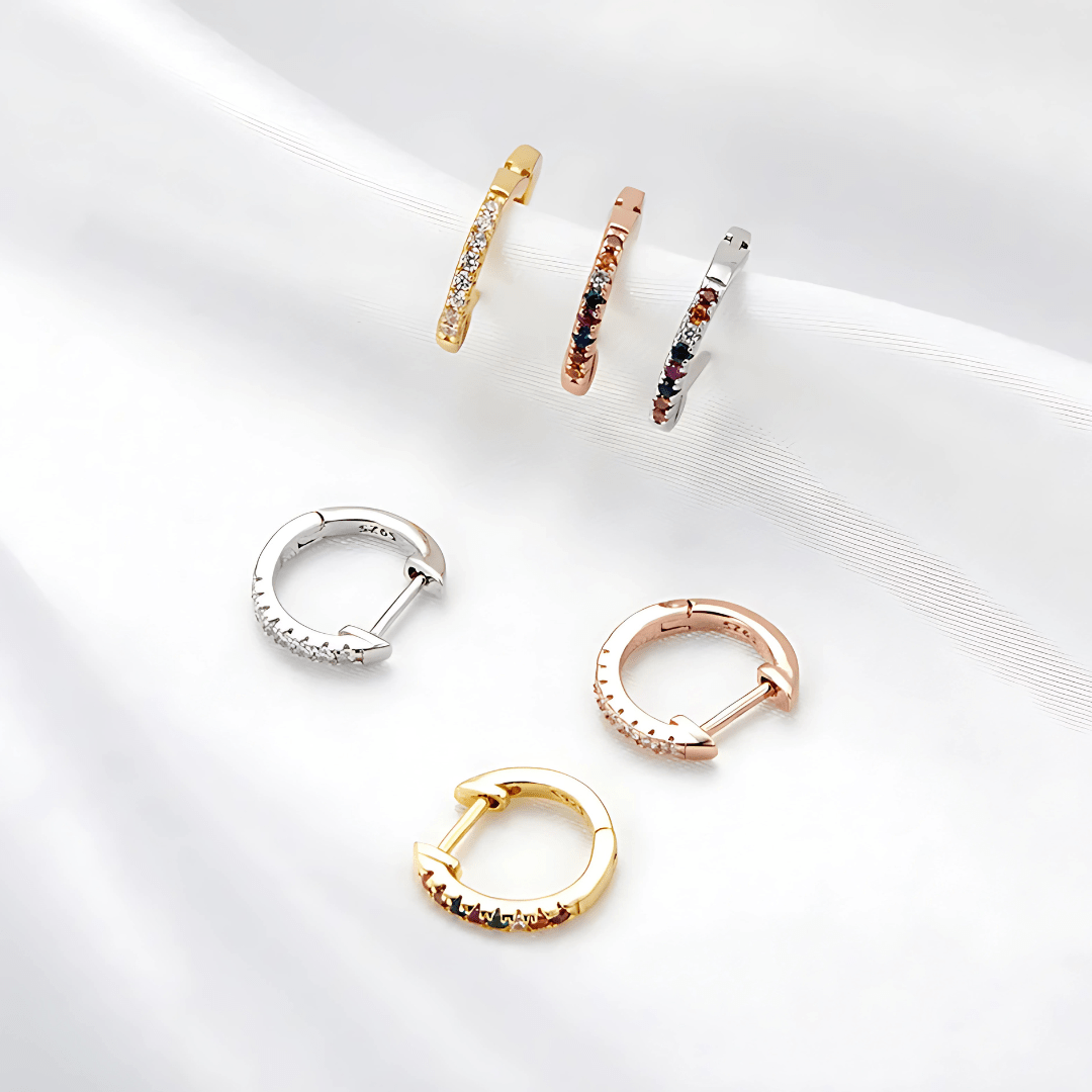 Crystal™ - Boucles d’Oreilles Clous avec Zircon - L'Atelier de Fleure