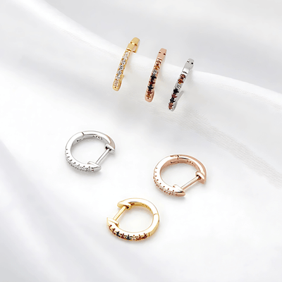 Crystal™ - Boucles d’Oreilles Clous avec Zircon - L'Atelier de Fleure