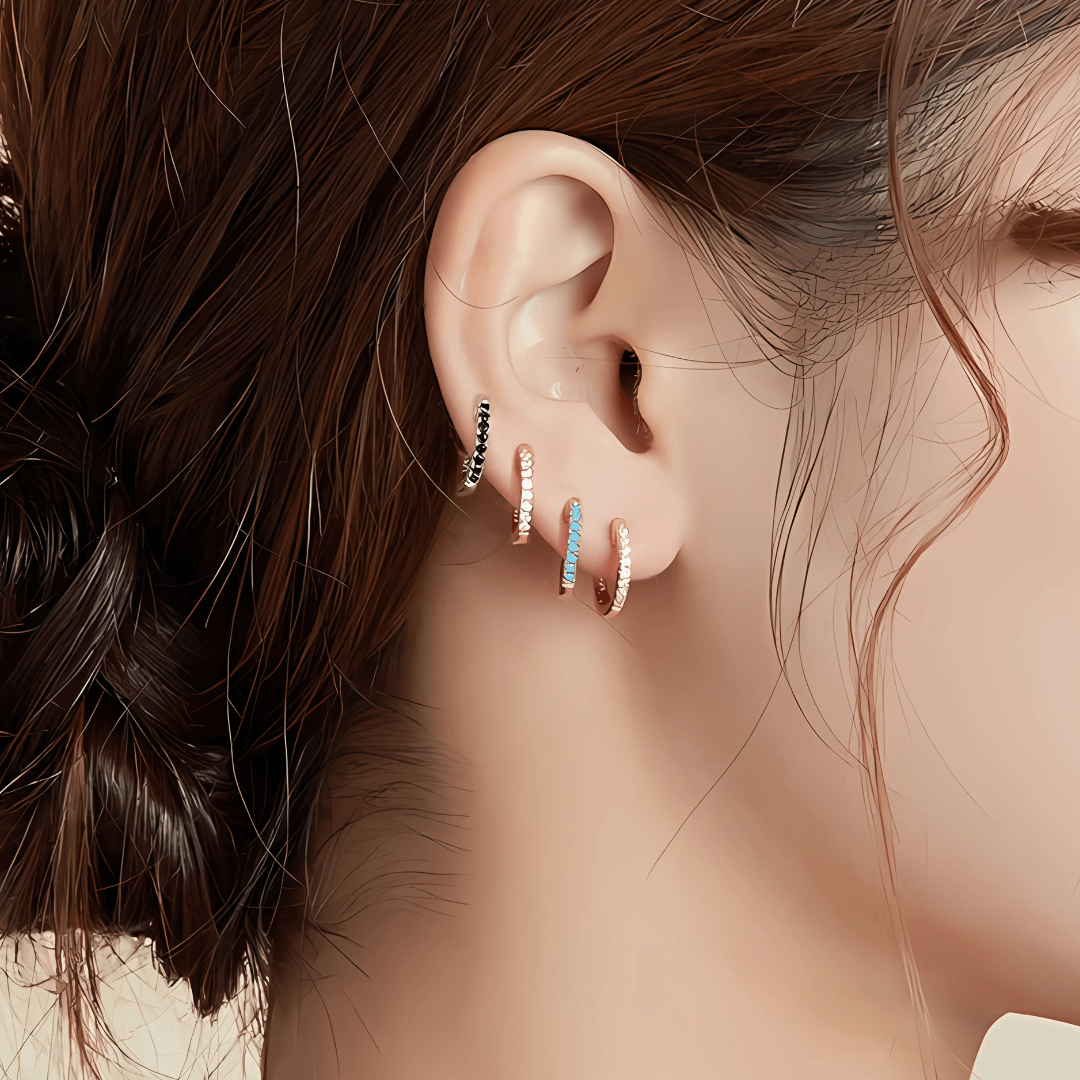 Crystal™ - Boucles d’Oreilles Clous avec Zircon - L'Atelier de Fleure