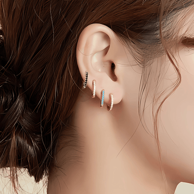 Crystal™ - Boucles d’Oreilles Clous avec Zircon - L'Atelier de Fleure