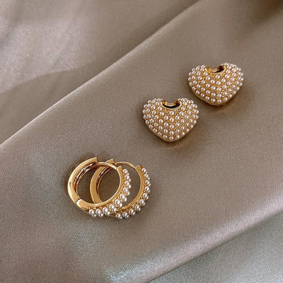 Yuli™ - Boucles d’oreilles en perles en forme de cœur - L'Atelier de Fleure