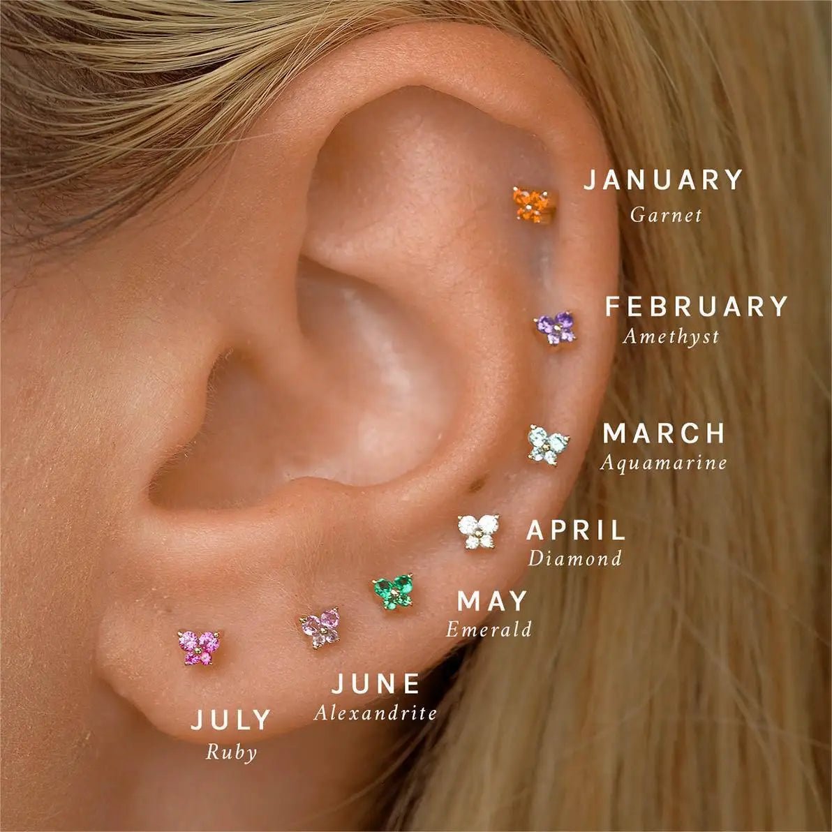 Zodiac™ - Boucles d’Oreilles Pierre de Naissance - L'Atelier de Fleure