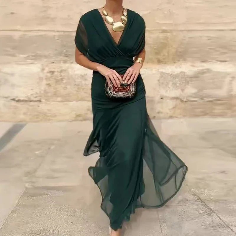 Helodia™ – Robe élégante à décolleté en V - L'Atelier de Fleure