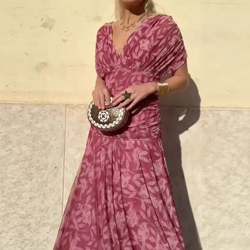 Helodia™ – Robe élégante à décolleté en V - L'Atelier de Fleure