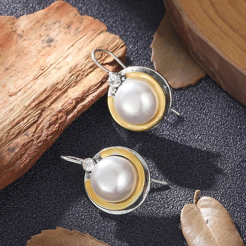Alba™ - Boucles d’oreilles en acier avec perle - L'Atelier de Fleure