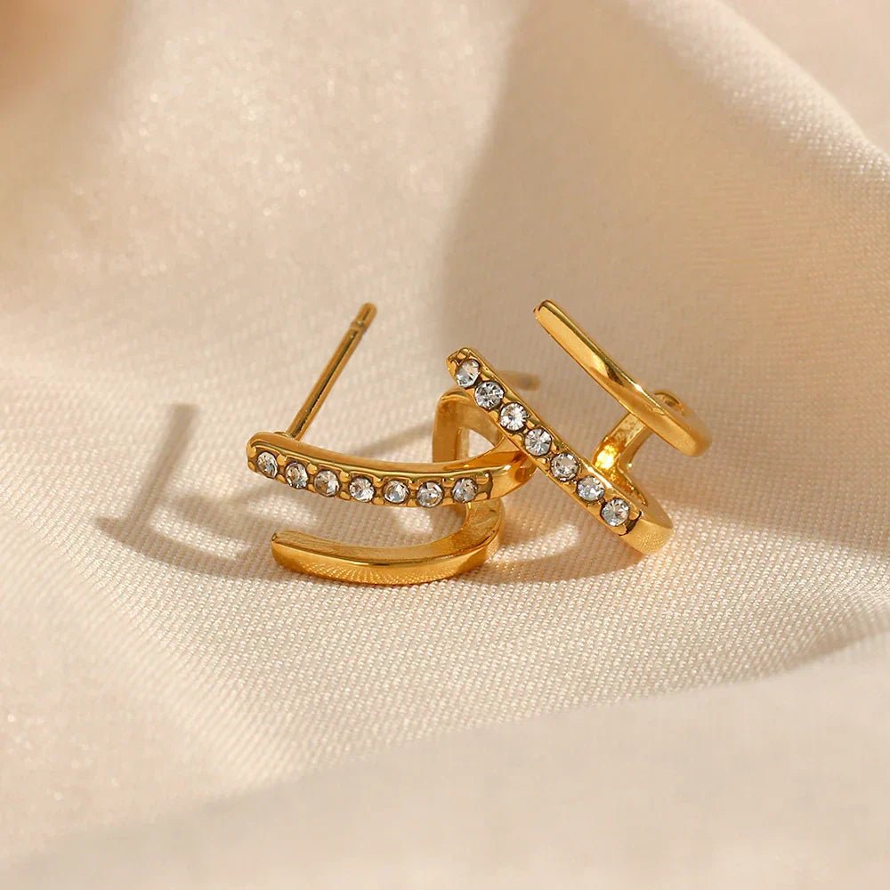 Victoria™ - Boucles d’Oreilles Double Rangée - L'Atelier de Fleure