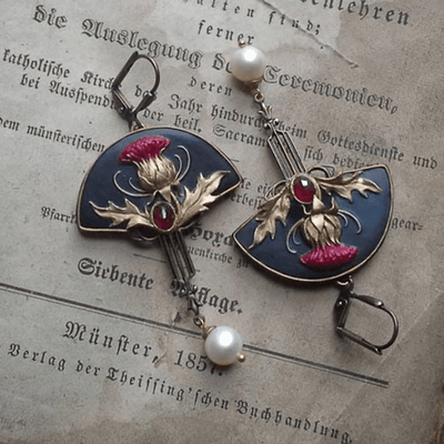Élisa™ - Boucles d’oreilles bohèmes avec perle - L'Atelier de Fleure