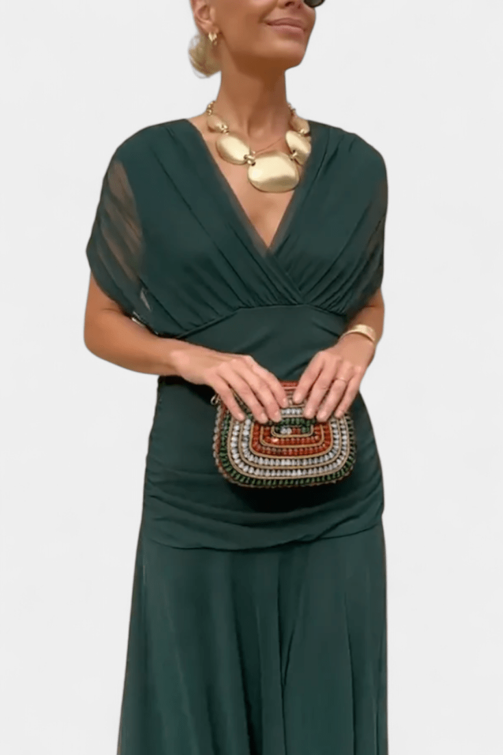 Helodia™ – Robe élégante à décolleté en V - L'Atelier de Fleure